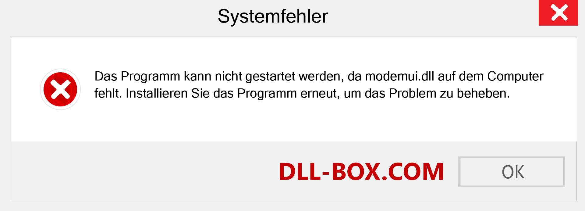 modemui.dll-Datei fehlt?. Download für Windows 7, 8, 10 - Fix modemui dll Missing Error unter Windows, Fotos, Bildern